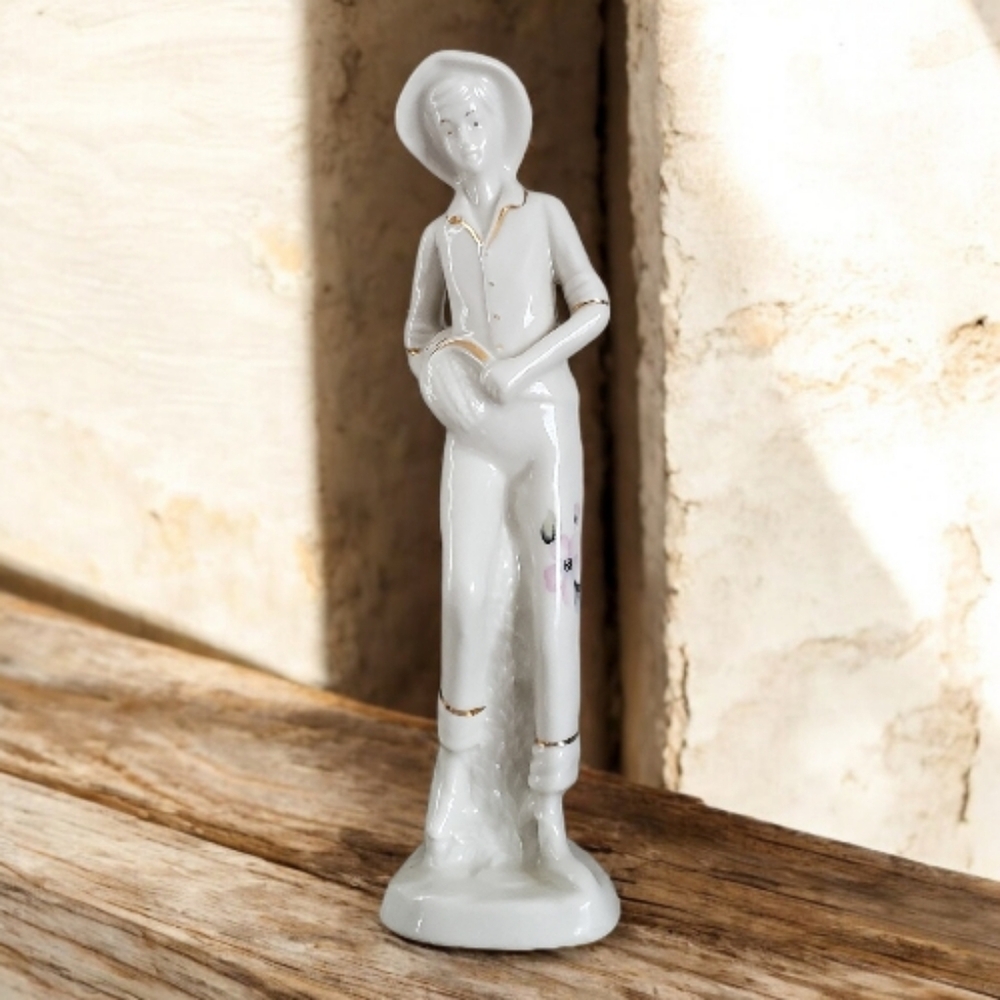 Capodimonte Collectable Boy With Scythe Porcelain Figurine